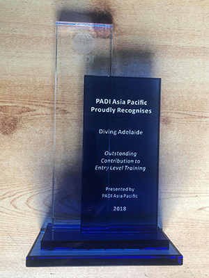 PADI Award for Outstanding Contribution to Entry Level Training 2018